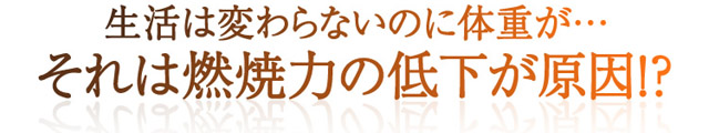 生活は変わらないのに体重が&hellip;それは燃焼力の低下が原因!?